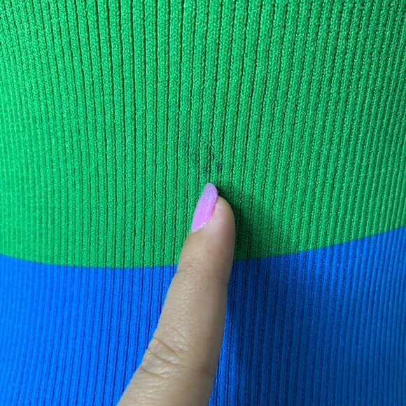 Rokh Women's Rainbow Short Sleeve Ribbed Collared Shirt Top Size Medium - Picture 5 of 12